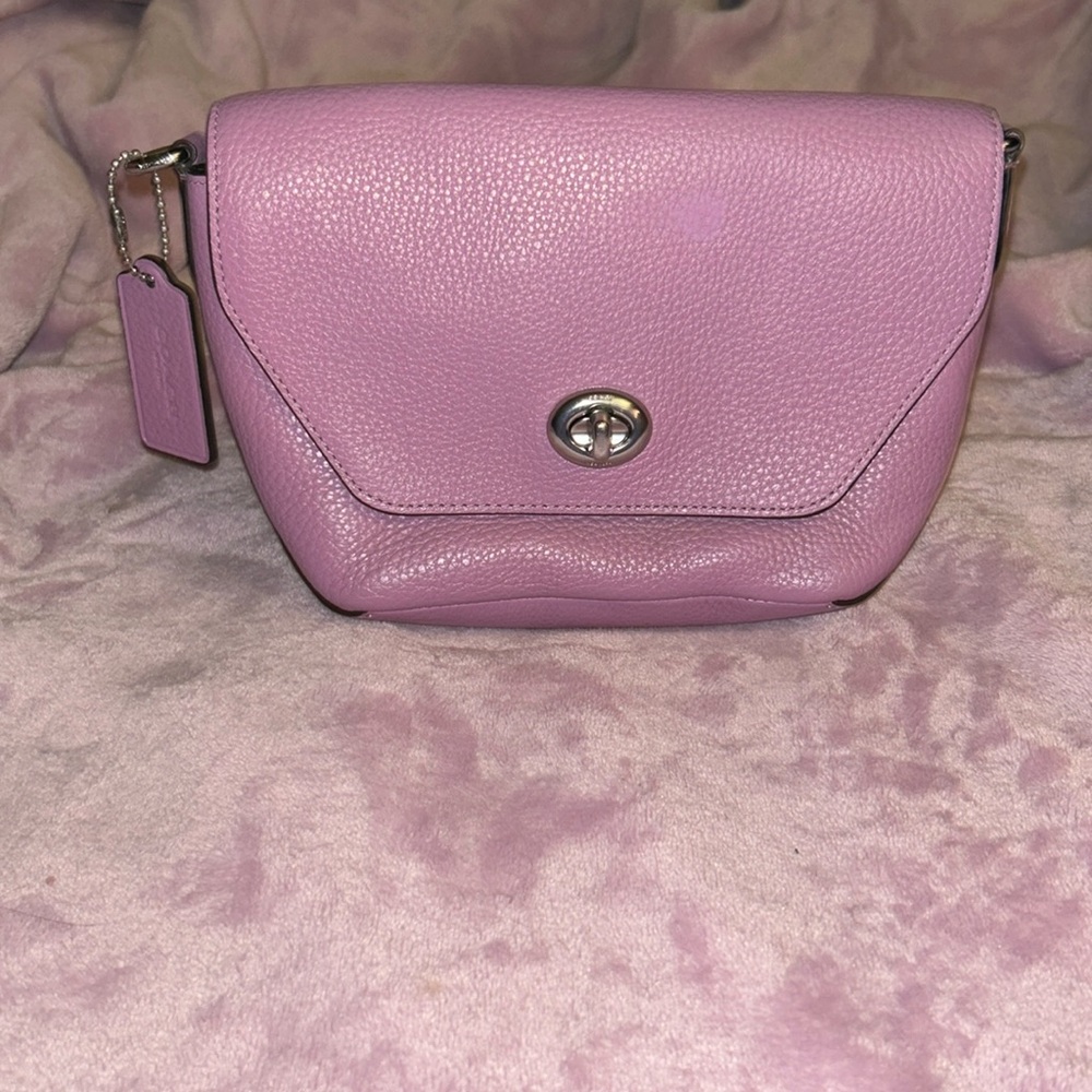 🌟Coach C2815 Karlee Crossbody Bag in Pebble Leather Violet Orchid